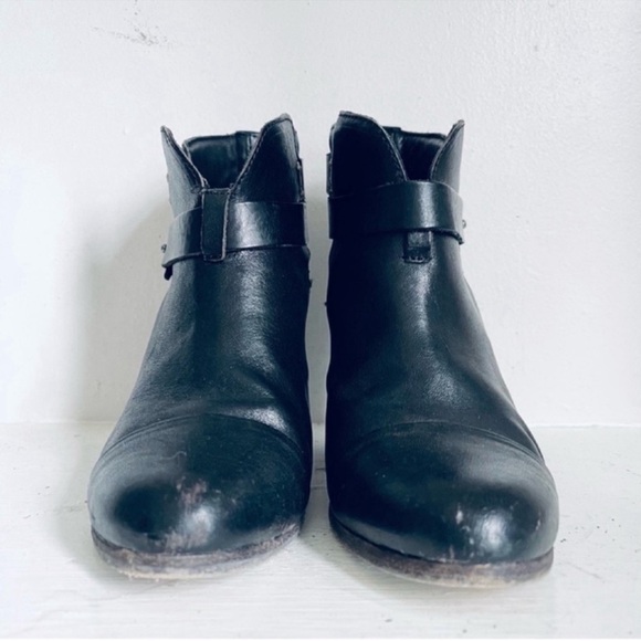 Rag & Bone Harrow Harness Strap Leather Heel Ankle Bootie Continuous Black 38.5 - Picture 4 of 14